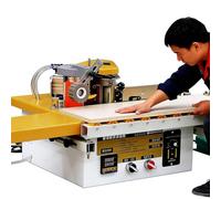 DDZJTPP Automatic Woodworking Edge Bander Machine for Curved/Straight Edges, Dual-Side Gluing, Microcomputer Control, Adjustable Speed 5-10m/min, Efficient Sealing & Trimming B