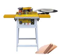 DDZJTPP Automatic Woodworking Edge Bander Machine for Curved/Straight Edges, Dual-Side Gluing, Microcomputer Control, Adjustable Speed 5-10m/min, Efficient Sealing & Trimming C