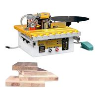DDZJTPP Automatic Woodworking Edge Bander Machine for Curved/Straight Edges, Dual-Side Gluing, Microcomputer Control, Adjustable Speed 5-10m/min, Efficient Sealing & Trimming A