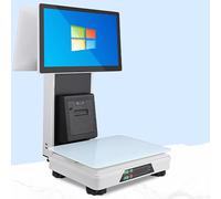 DDZJTPP Commercial Cash Register Scale,Supermarket Weighing and Cashier All-in-One Machine,Barcode Label Printing Electronic Scale,15.6-Inch Dual Screen Display,for Supermarkets and Fruit Shops