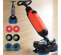 DDZJTPP Commercial Floor Scrubber Machine,Heavy Duty Floor Buffer Polisher and Cleaner,Deep Cleaning Tile and Grout,Hardwood Floors and Carpets Without Getting on Hands and Knees Red