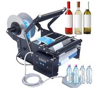 DDZJTPP Electric Round Bottle Labeling Machine, Sticker Label Printer Packing Machine, Glass Plastic Bottle Label 30 pcs/min Bottle Labeler for 15-100mm Diameter, with Foot Pedal
