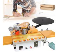 DDZJTPP Portable Edge Gluer Bander with Automatic Tape Breaker,Double-Sided Gluing Width 6-60 Mm for Straight & Arc Edges for Custom-Shaped Furniture Components B