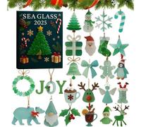 de - 24 Day Acrylic Calendar | Blue Decor 2D Countdown Ornaments Set for Tree Wall Home Holiday Birthday Women Men Boys Girls Celebra