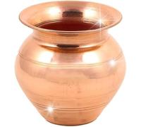 DE-AARTICO Copper Kalash for Pooja & Puja Mandir | Small Size Copper Lota for Puja Rituals | Puja Essentials for Home Mandir | Tambe Ka Lota for Water - 2.8 Inch Height, 3.1 Inch Diameter, 64g
