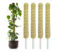 De Amor Coir Stick | Natural Coco Pole Support for Climbing Indoor & Outdoor Plants | Strong Pole for Money Plant, Monstera, Pothos Growth (2 Feet, Set of 4)
