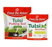 De Amor Organic Tulsi Plant Growing Kit: Potting Soil (2kg) and Nutrient-Rich Tulsi Plant Pant Food (900gm)