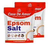 De Amor Premium Epsom Salt for Soothe Muscles, Rejuvenate Skin, and Boost Plant Growth, Body to Soak, Refresh & Garden (2 Packs of 900 gm)