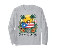 De Aquí Como el Coquí Puerto Rican Pride Design Long Sleeve T-Shirt
