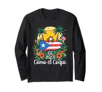 De Aquí Como el Coquí Puerto Rican Pride Design Long Sleeve T-Shirt