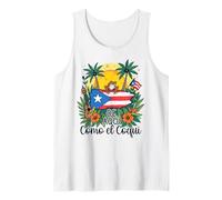 De Aquí Como el Coquí Puerto Rican Pride Design Tank Top