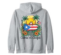 De Aquí Como el Coquí Puerto Rican Pride Design Zip Hoodie