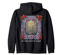 De Aquí Como El Coquí Taino Frog Hispanic Heritage Zip Hoodie