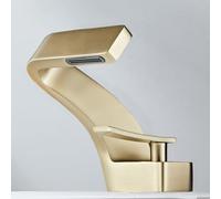 de Baño Cascada de Latón Mezcladores de Lavabo de Palanca Única en Oro Rosa y Cepillado Grifo Moderno para Baño Estilo Elegante y Funcional