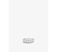 De Beers Jewellers Womens 18k White Gold Dewdrop 18ct White-gold and 0.65ct Diamond Pavé Ring 55mm