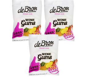 De Bron Sugar Free Wine Gums 3 x 100g - Gluten Free, Gelatine Free