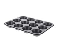 De Buyer 12-Cup Non-Stick Muffin Tin, Stainless Steel, Black, 38 x 27 x 3 cm