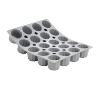 De Buyer 1856.21D Elastomoule Silicone Baking Mould - 20 Mini Bordelais Fluted Cakes, 1.9 cl Capacity