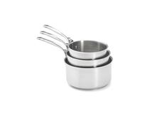 De Buyer 3 Pieces Milady Saucepan Set, Stainless Steel, Silver, 32.99 x 32.99 x 14 cm