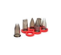 De Buyer -4150.03 Creative Set of 6 Tritan Nozzles with Base Colour: Black Transparent