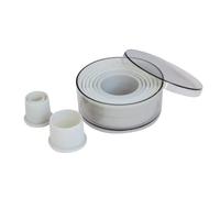 de Buyer 4308.00 Box of 9 Removable Round Plain Cookie Cutters-Plastic-Diameter: 2 to 10 cm