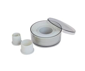 de Buyer 4308.00 Box of 9 Removable Round Plain Cookie Cutters-Plastic-Diameter: 2 to 10 cm