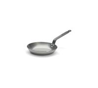 De Buyer - 5110.22 - 'Carbon Plus' Stove Round Lyonnaise Cup - Tail Feather Riveted - White Steel Sheet-Diameter 22 cm