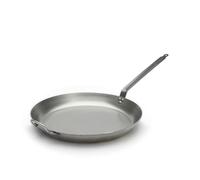 De Buyer 5110.50 'Carbon Plus' Round Stove Lyonnaise Cup - Tail Feather Riveted - Steel Sheet White - Diameter 50 cm