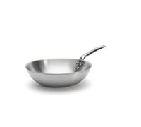 DE BUYER - Alchimy 3-Layer Stainless Steel Wok - 32 cm - Made in France, PFAS Free, Cooking Control, Stainless Steel 18/10, for All hobs and ovens, Brushed Polished Finish, Grey