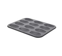 De Buyer Baking Tray with 12 Madeleine Moulds, Steel, Grey, 24.99 x 20.8 x 1.19 cm