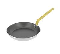 DE BUYER Choc Round Non-Stick Aluminium Frying Pan, 3 mm Thick, 9.5 inch, Yellow Handle