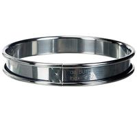 De Buyer Circular Tart Frame with Rolled Edge, Stainless Steel, Height 2cm Diameter 12 cm, stainless steel, gray, 12 cm