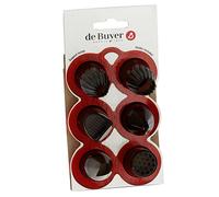 De Buyer -4150.03 Creative Set of 6 Tritan Nozzles with Base Colour: Black Transparent