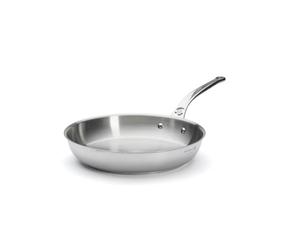 De Buyer Milady Cast Stainless Steel Frying Pan with Handle, Silver, 48.9 x 27.9 x 5.1 cm