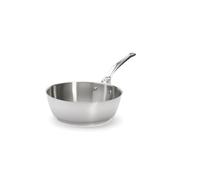 De Buyer Milady T-Shaft Frying Pan with Cast Stainless Steel Straight Edge, Silver, 24cm diameter