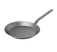 De Buyer Mineral B Carbon Steel Steak Pan - 9.5” - Ideal for Searing & Browning Meat - Naturally Nonstick - Made in France