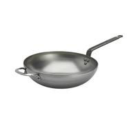 De Buyer Mineral B Rounded Wok with Handle, 32mm