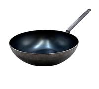 De Buyer Mineral B Steel Blue Carbon Wok with Handle, 320 mm