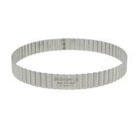 De Buyer Perforated Fluted Stainless Steel Tart Ring - 240mm | Small holes ensure even airflow for crisp crusts, achieving professional scalloped edges for commercial baking.