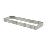 De Buyer Perforated Rectangle Fluted Tart Ring Stainless Steel