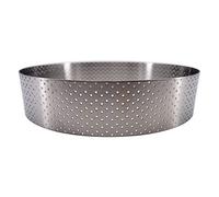 De Buyer Perforated Stainless Steel Straight Tart Ring - 155x35mm