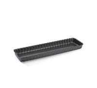 De Buyer Rectangular Fluted Tart Mould with Loose Base, Steel Grey, 36 x 10 x 2,7cm