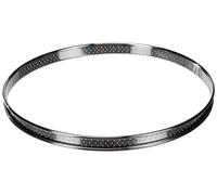 De Buyer Round Perforated Tart Ring with Rolled Edges, Silver
