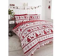 De Cama Noel Reversible Duvet Cover Set, Red, Double