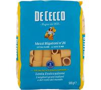 De Cecco Mezzi Rigatoni N°26 Pasta Made of Durum Wheat Semolina (10 x 500 g)