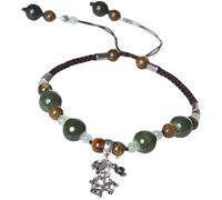 de Cheville Femme Pullable Cheville Couleur Jade Argent Quotidien Correspondant Complexe Art Pied Bijoux Cheville