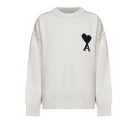 Casual Crewneck Jumper - male - Ami Paris - Round-neck Knitwear - White - L - Knitwear L