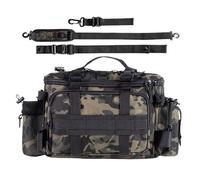 de con - Large Storage Capacity, Waterproof Fishing Tackle Storage for Saltwater, Freshwater, Lake, River, Shore, Pier, Pond, Outdoor, Black/White, Consulte la descripción, See description