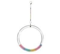 De El Parakeet - Rope Hoop and Perch Bird Fun Toy - in Cage with a Playful Area, for Parrot, Parakeet, Conuro, Cockatiel, Inseparable and Canary
