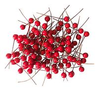 De feuilles 200pcs Christmas Holly Berries Artificial Red Berries for Christmas Wreath Garland Decorations Xmas Home Decor (Red)
